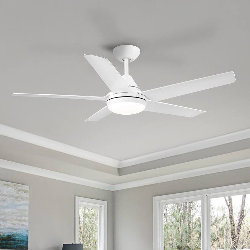 48 In Intergrated LED Ceiling Fan with White ABS Blade - White