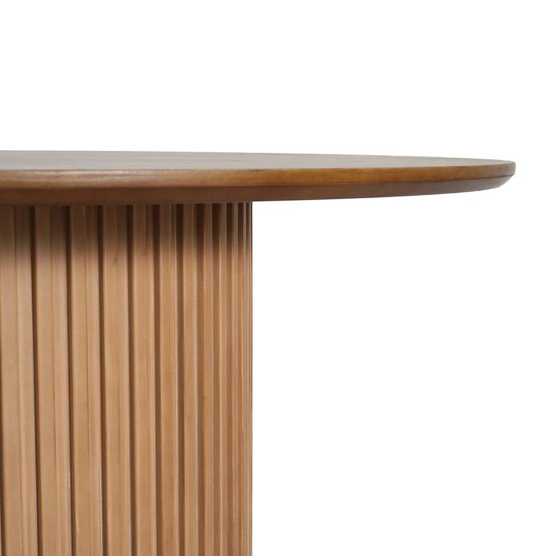 Christopher Knight Home - Mid-Century Modern 5-Piece Round Pedestal Dining Set with Upholstered Armless Dining Chairs