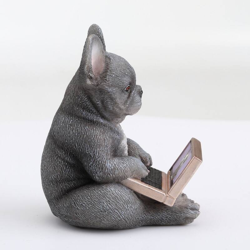 2.95 inches Height Polyresin French Bulldog Chat Room Menace Multicolor Finish Figurine