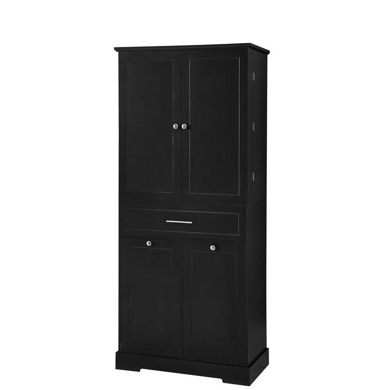 GDFStudio - Sebastian Tall Multi-Functional Bathroom Storage Cabinet with Integrated Hamper