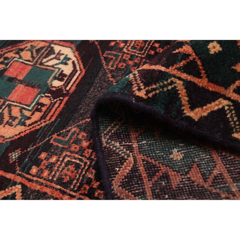 ECARPETGALLERY Hand-knotted Baluch Dark Navy Wool Rug - 4'3 x 8'10