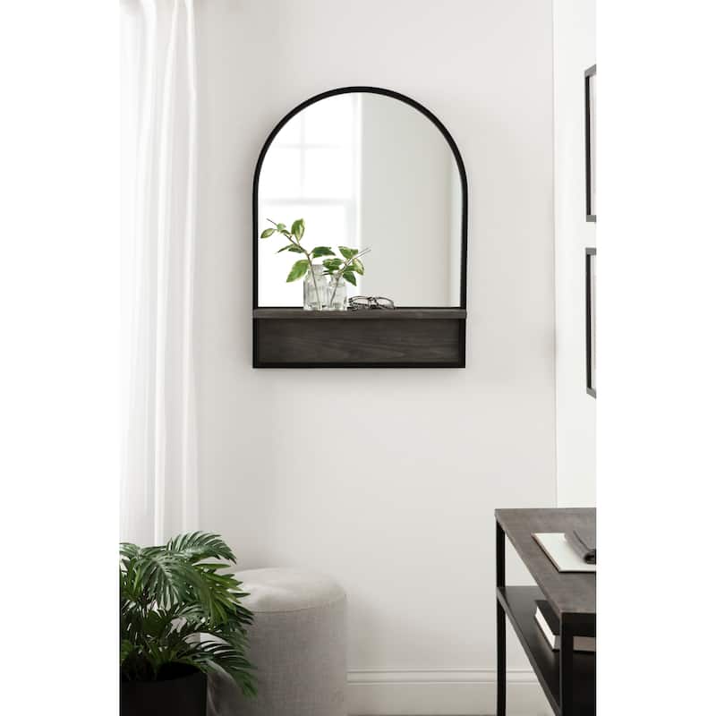 Kate and Laurel Owing Framed Arch Mirror with Shelf - 24x32