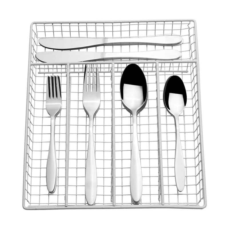 Pfaltzgraff Jasmine 30-Piece Flatware Set with Caddy