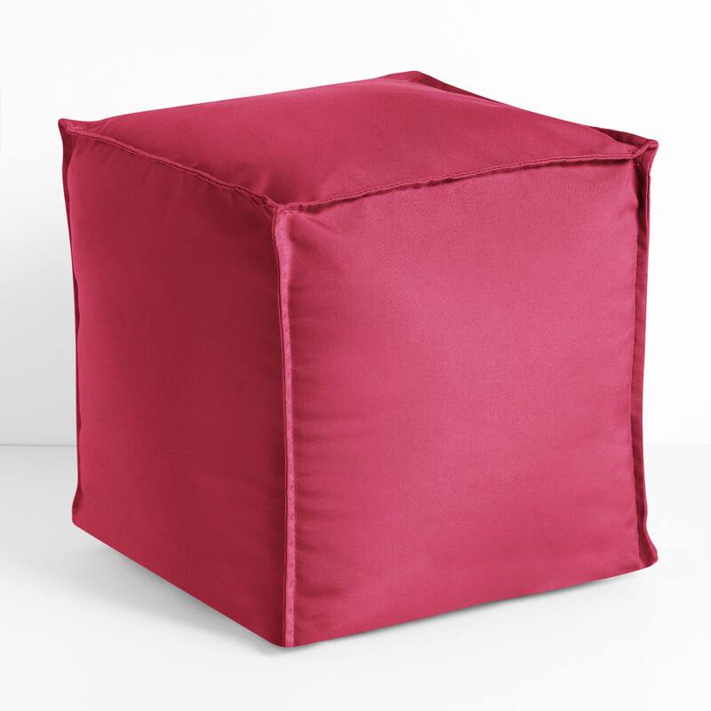 Sorra Home Sunbrella Outdoor Top Stitch Solid Bean Pouf