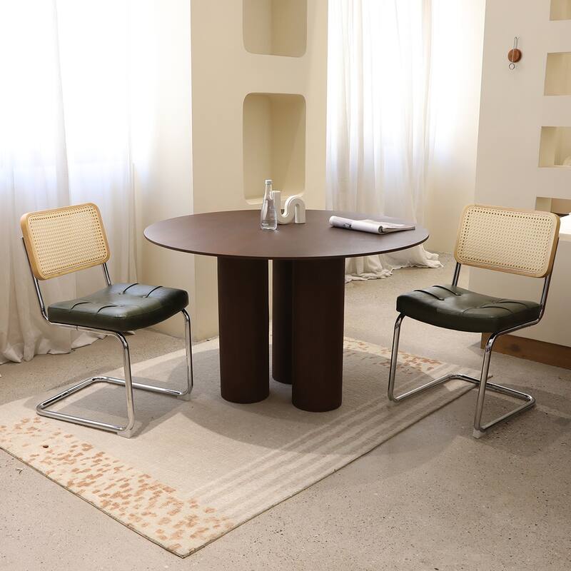 Dark Green Dining Chair Side Chair Leisure Chair Set of 2 Kitchen Chair Reception Chair Armless Chair with Metal Legs - Dark Green