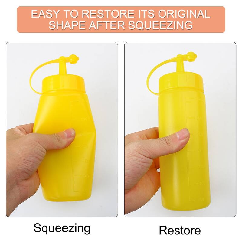 Plastic 16 Oz Condiment Squeeze Bottles with Cap Olive Oil Dispenser