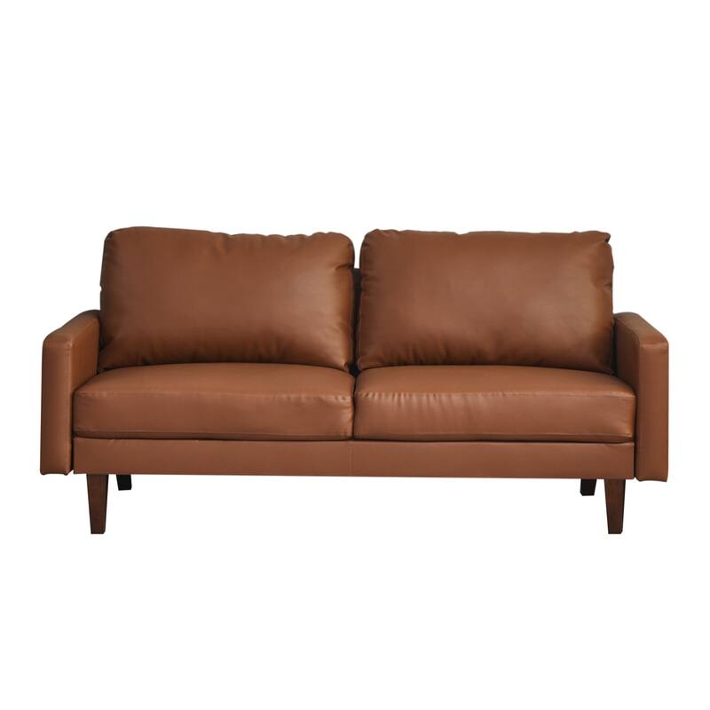 Faux leather 70'' Square Arm Sofa