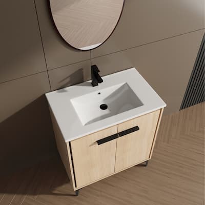 30 Inch Bathroom Vanity Base with Basin,Storage Cabinet with Doors for Bathroom