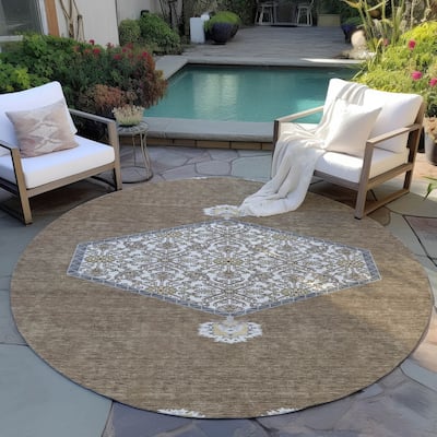 Machine Washable Indoor/ Outdoor Traditional Chantille Rug