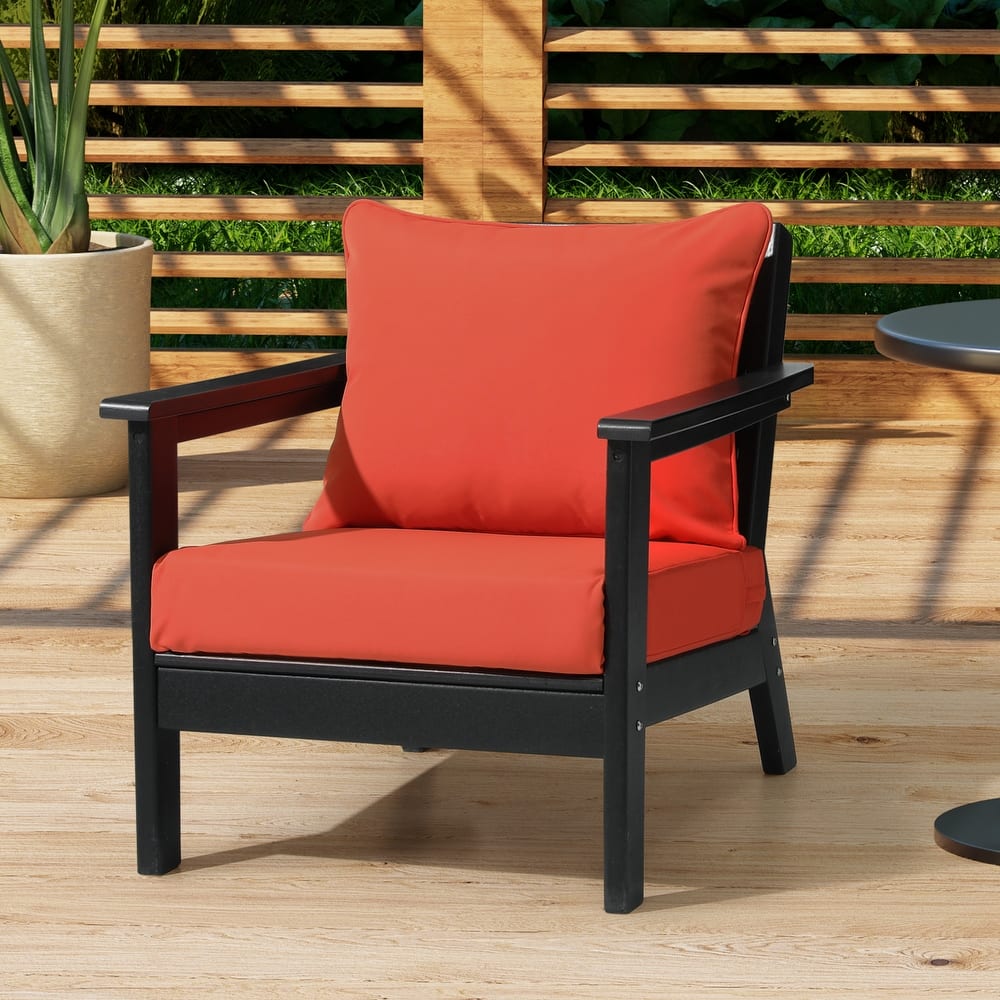 Fading Free All Weather Poly Outdoor Deep Seating Cushion Set - Water Repellent