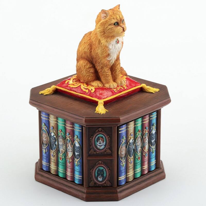 6.69 inches Height Polyresin Mad About Cats Box Multicolor Finish Figurine