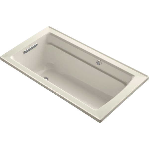 Kohler K-1122-GHW Archer 60" Drop In Acrylic Air Tub with Reversible Drain and Overflow - Comfort Depth Design and Bask Heated