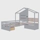 preview thumbnail 4 of 28, Twin Size House Bed with Upholstered Sofa
