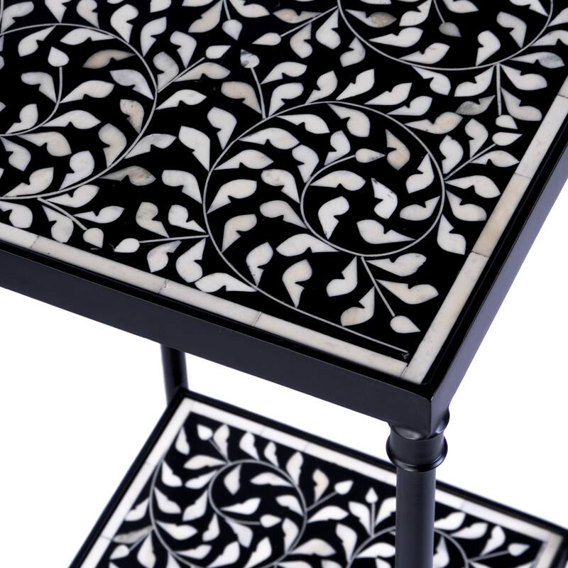 Lana Resin and Bone Inlay Side Table