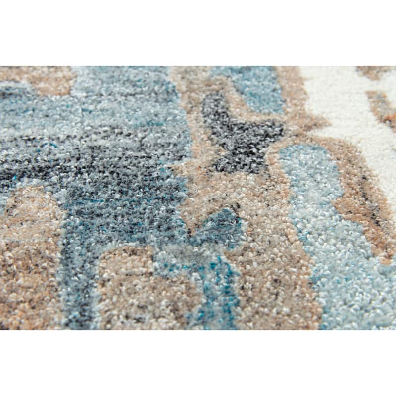 Alora Decor Spirit Beige and Grey Abstract Hand-tufted Wool Blend Rug