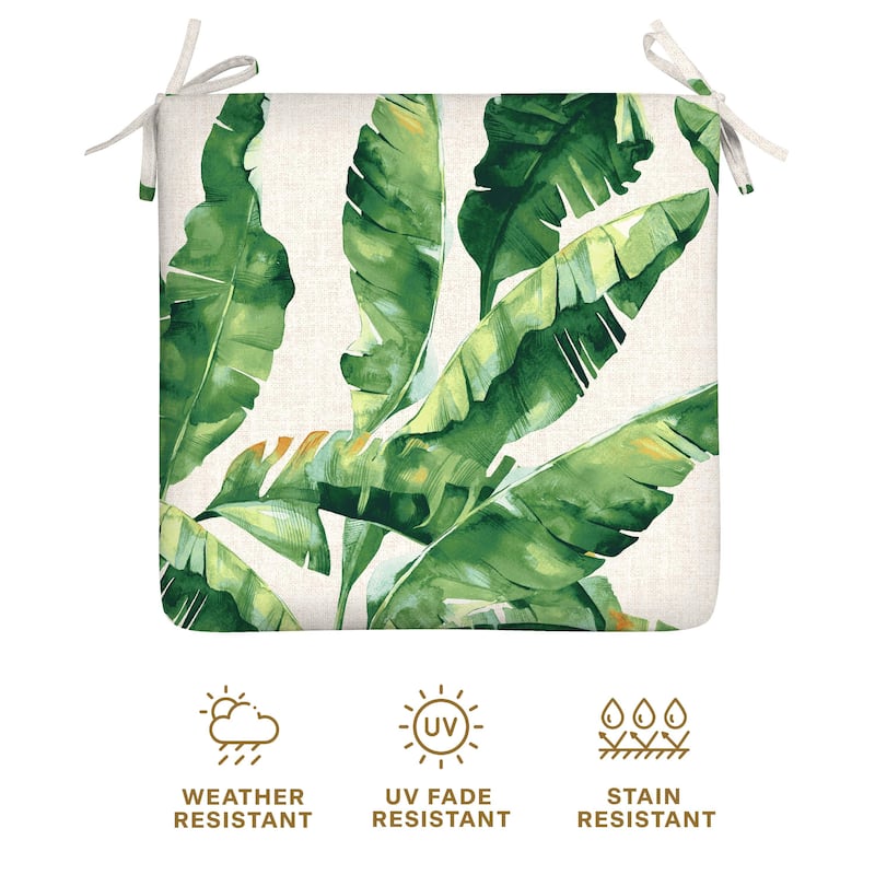 Outdoor Universal Seat Cushion (2-Pack) - 18" wide x 17.5" deep x 2.5" thick
