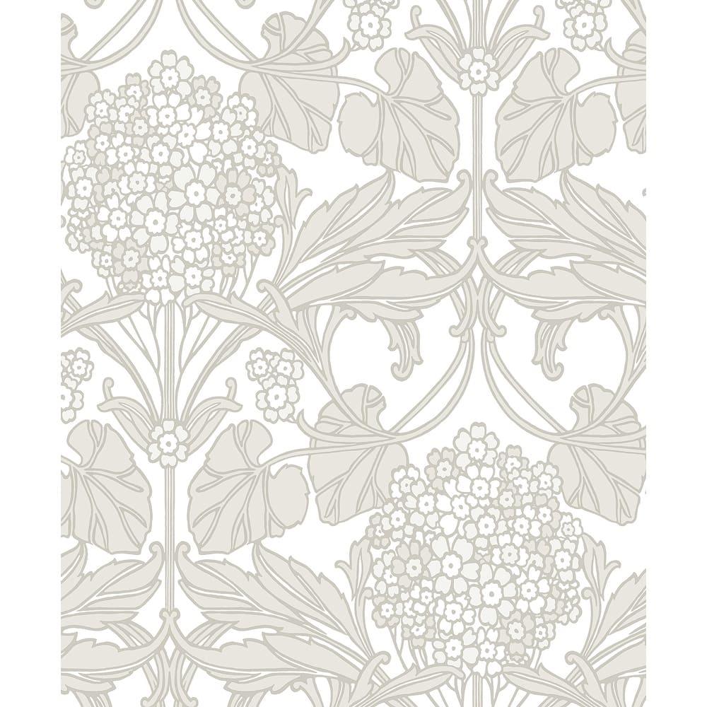 Seabrook Designs Floral Hydrangea Nonwoven Unpasted Wallpaper