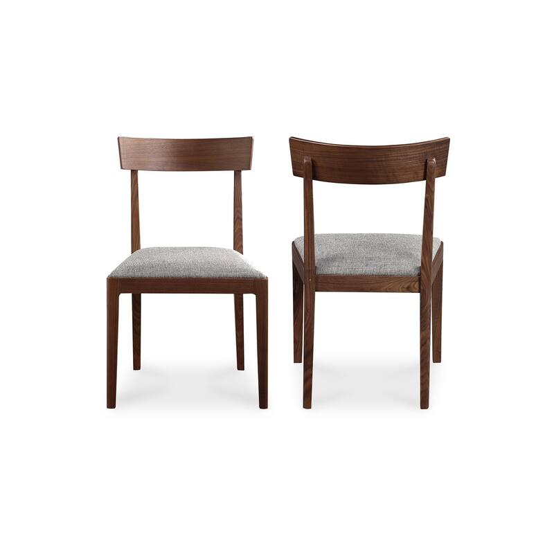 NADAAL STUDIOS Briony, Dining Chair Solid Walnut Open Backrest Brown, Set of Two - 20"W x22"D x33"H