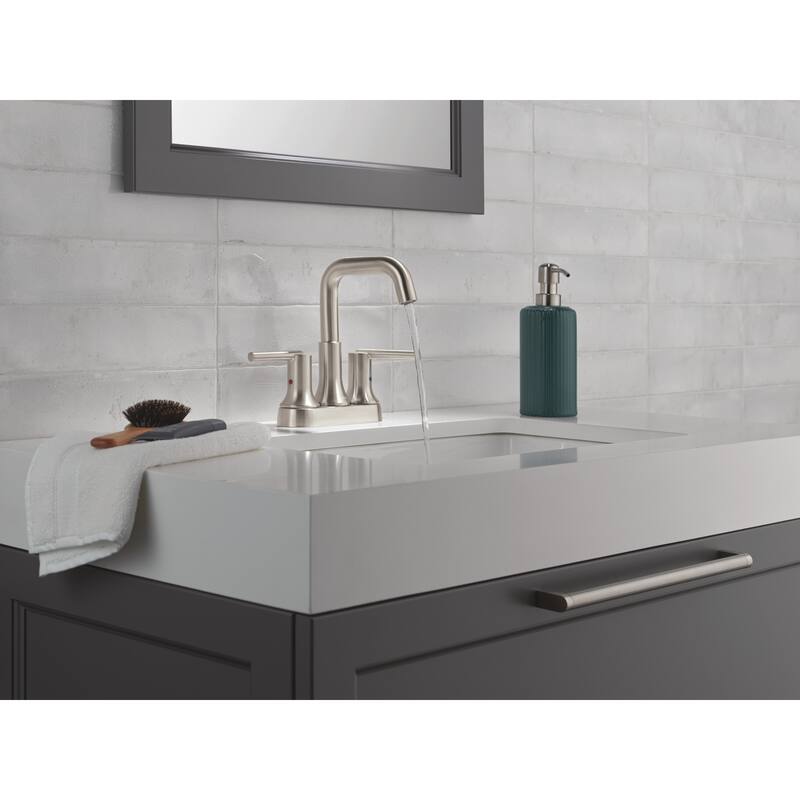 Delta 2554-MPU-DST Trinsic 1.2 GPM Centerset Bathroom Faucet with Push