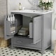 preview thumbnail 134 of 191, GDFStudio - Aurora Wood Bathroom Vanity Set with Ceramic Sink and Divided Drawers 30" - Grey