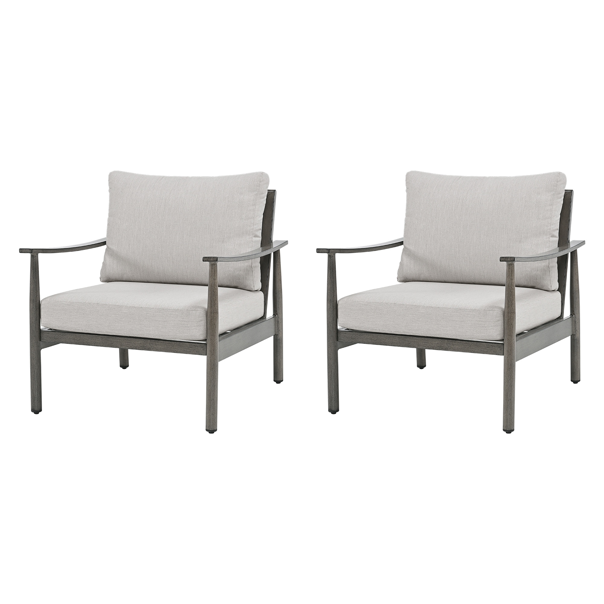 SleekLine 2-Piece Outdoor Patio Aluminum Club Chairs