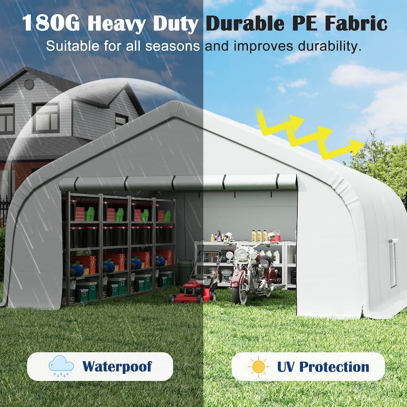 EROMMY 20x20ft Heavy Duty Outdoor Carport, Portable Waterproof Car Canopy Tent with Sidewalls