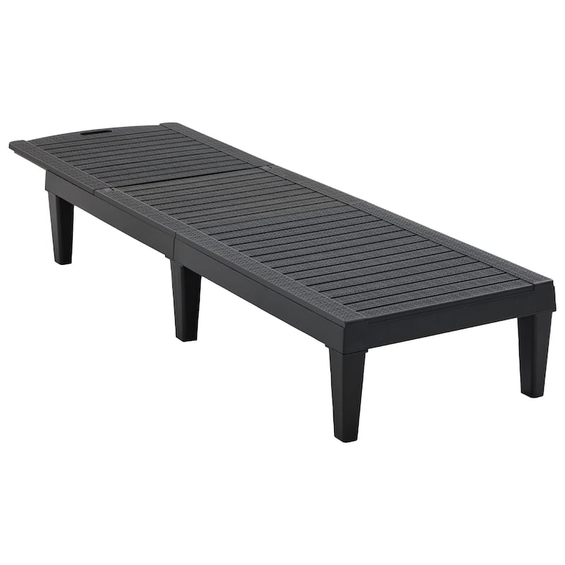 Roomfitters 2 Pcs Resin Outdoor Chaise Lounge Chairs with Adjustable Backrest for Patio, Poolside or Beach