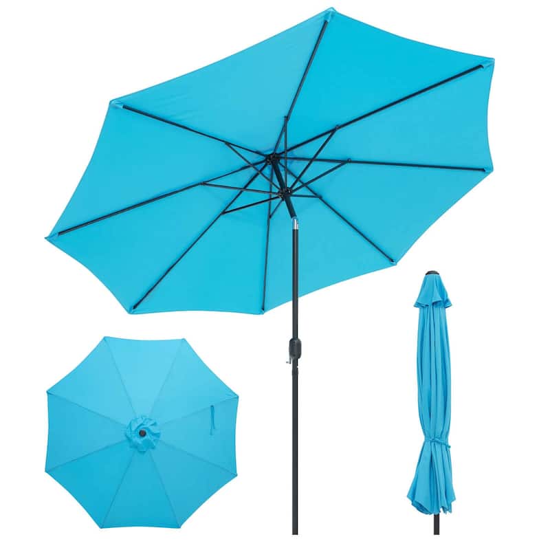 Costway 10Ft Outdoor Market Patio Table Umbrella Push Button Tilt