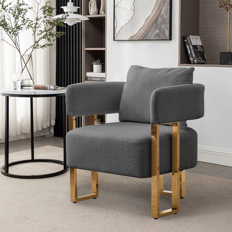 Teddy Accent Chair with Gold Metal Legs
