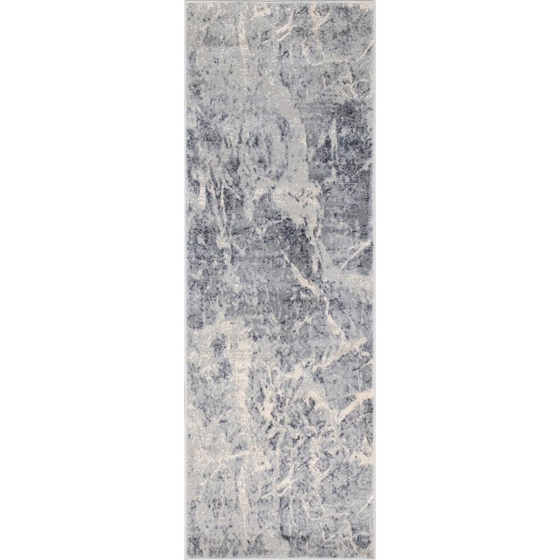 Noori Rug Louis High-Low Ayden Rug - 2'1" x 6'0" - Silver/Charcoal