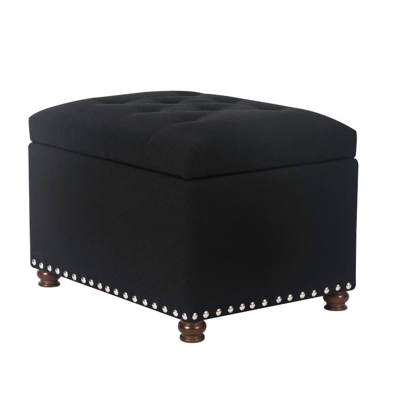 Adeco High End, Classy, Tufted Storage Bench, Ottoman Footstool