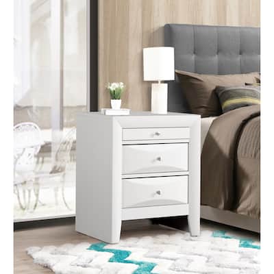Rattan End table with drawer, Modern nightstand, side table for living room, bedroom,natural