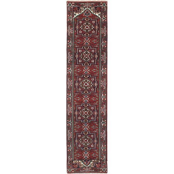 ECARPETGALLERY Hand-knotted Serapi Heritage Copper, Navy Wool Rug - 2'7" x 19'9" Runner. Opens flyout.