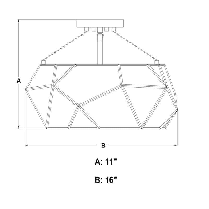 James Allan VXCF89322 Fountain 3 Light 16" Wide Semi-Flush Drum