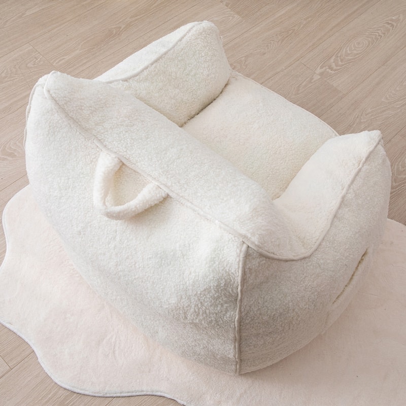 Kids Bean Bag Chair,Sherpa Bean Bag Sofa Couch with Decorative Edges