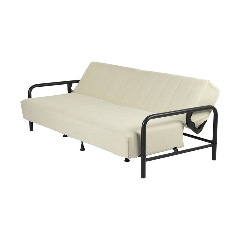 HOMYLIN Convertible Sofa Bed with Metal Frame & Linen Upholstery