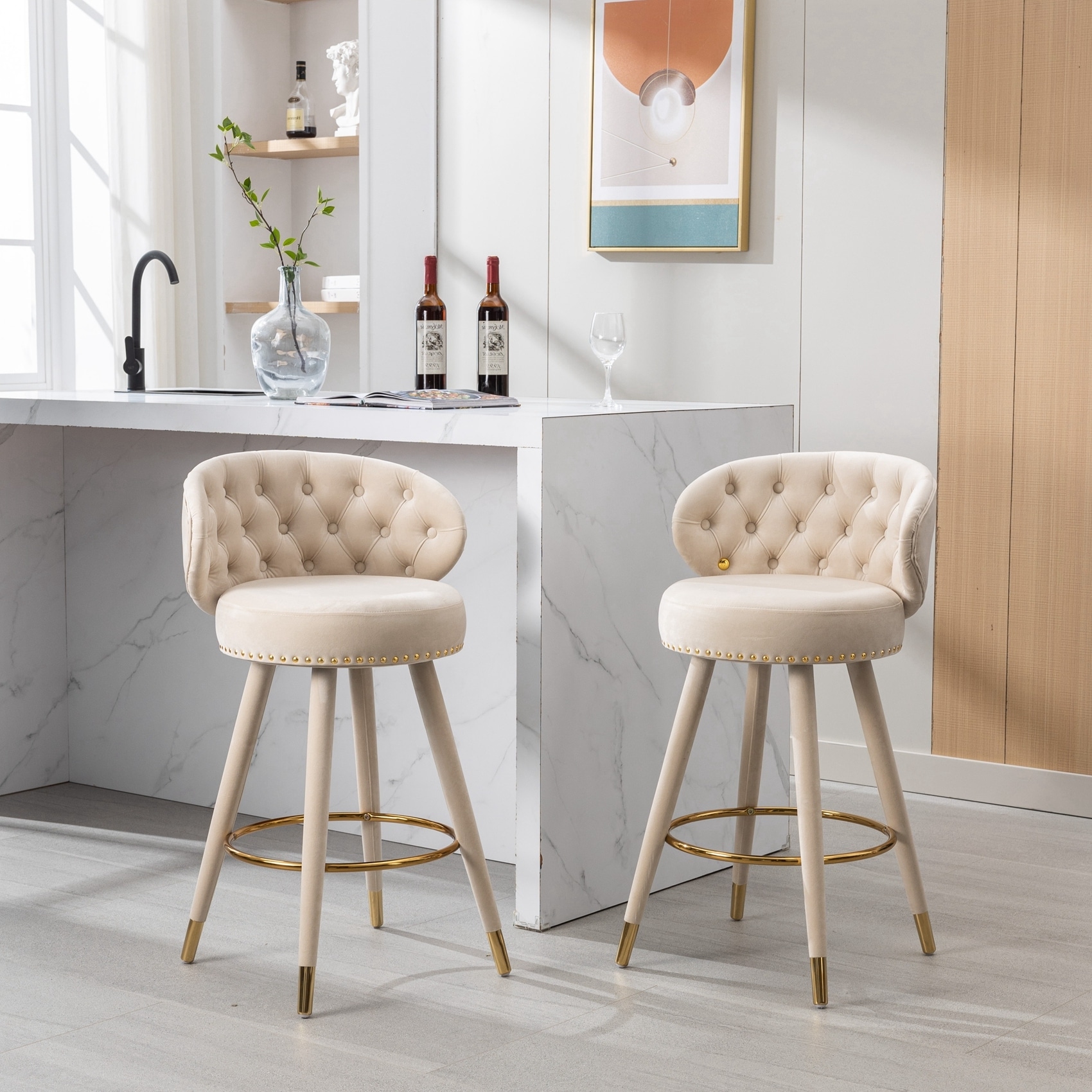 Fixed leg top bar stools