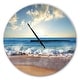 preview thumbnail 2 of 7, Designart 'Sea Sunset' Oversized Coastal Wall CLock 16 in. wide x 16 in. high