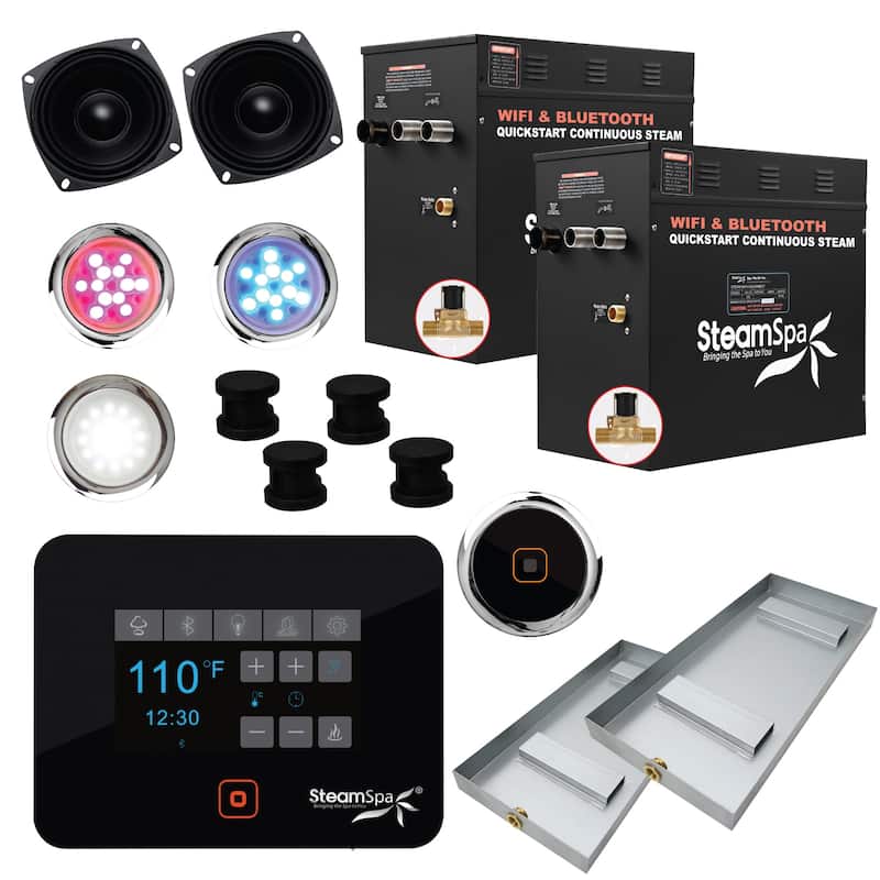 SteamSpa BKT2400-A Black Series Wifi and Bluetooth 24kW QuickStart - Matte Black