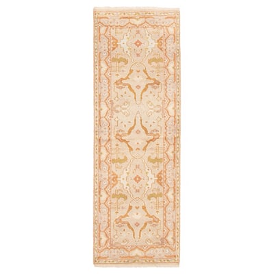 ECARPETGALLERY Hand-knotted Royal Oushak Khaki Wool Rug - 2'7 x 7'10