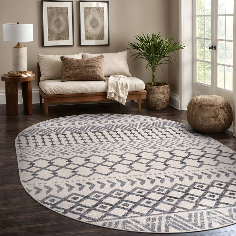 Beverly Rug Diamond Moroccan Bohemian Trellis Indoor Area Rug
