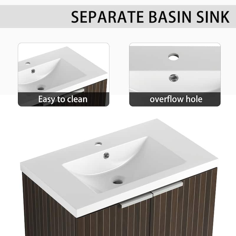 Bathroom Vanity With Sink In 24/30/36 Inch, Floating Bathroom Vanity With Soft Close Door