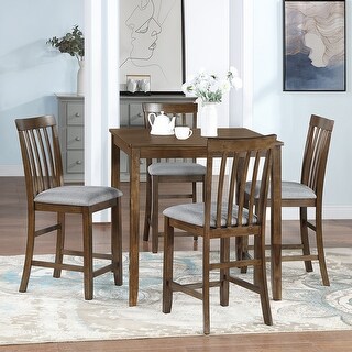 Elegant 5 Piece Dining Table Set,Counter Height Kitchen Table Set with ...