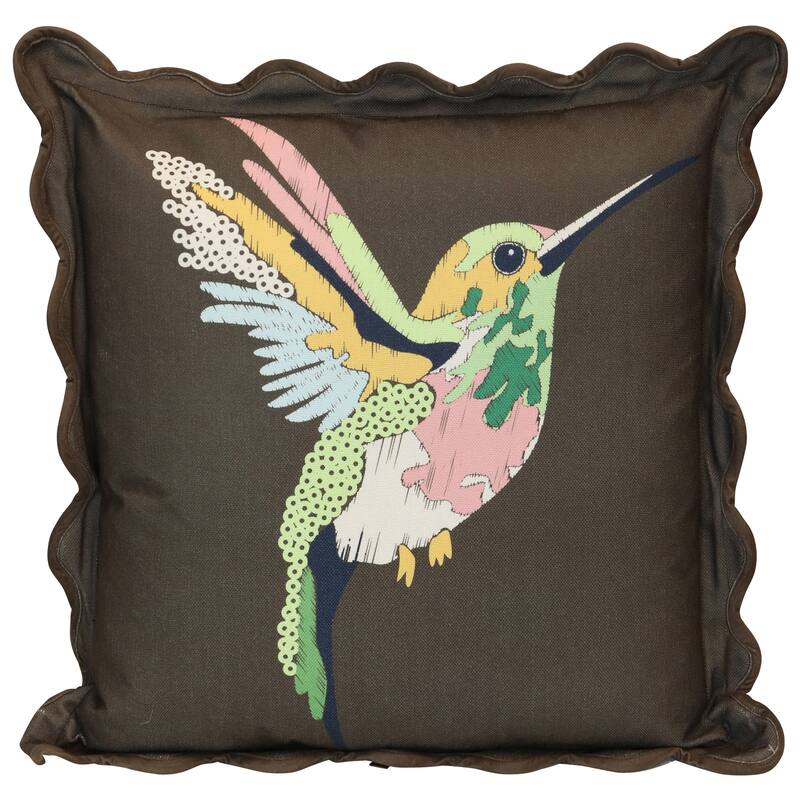 StyleCraft Tamara Day for StyleCraft Hummingbird Pillow - Right Facing - 22" x 22" - Deep Espresso