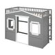preview thumbnail 47 of 112, Solid Wood House Loft Bed with Window Design and Ladder, Twin/Full Size Playhouse Bed Loft Bed Frame with Guardrail for Kids
