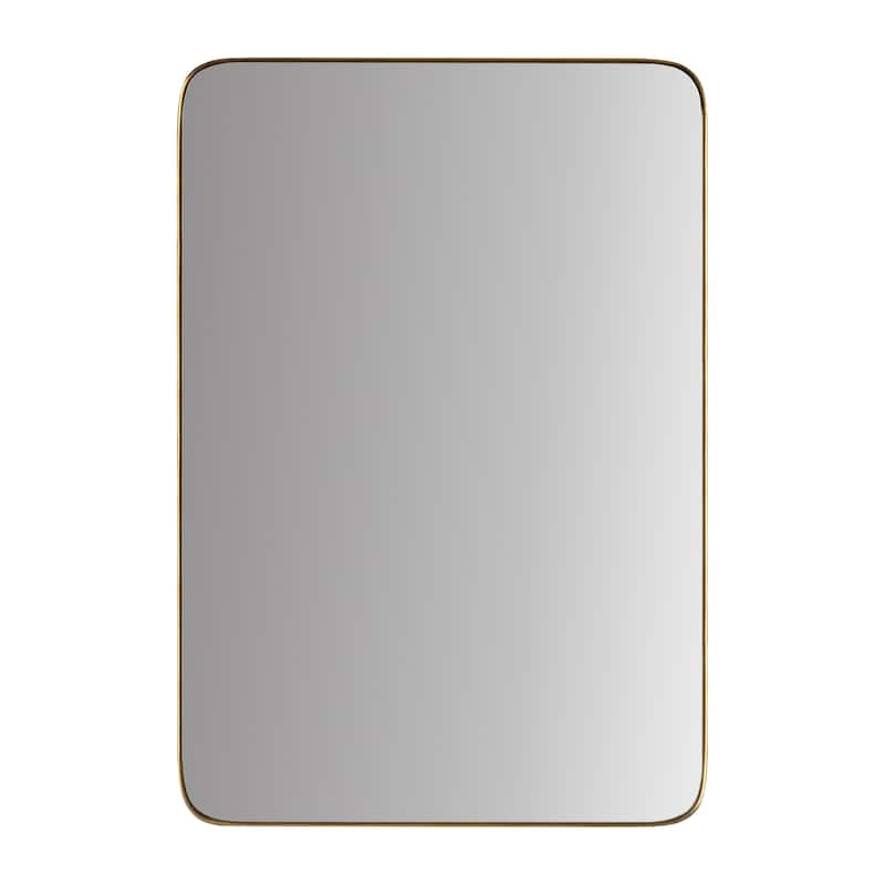 Frame My Mirror Gold Rounded Corner Wall Mirror, Highland Design - 24" x 36"