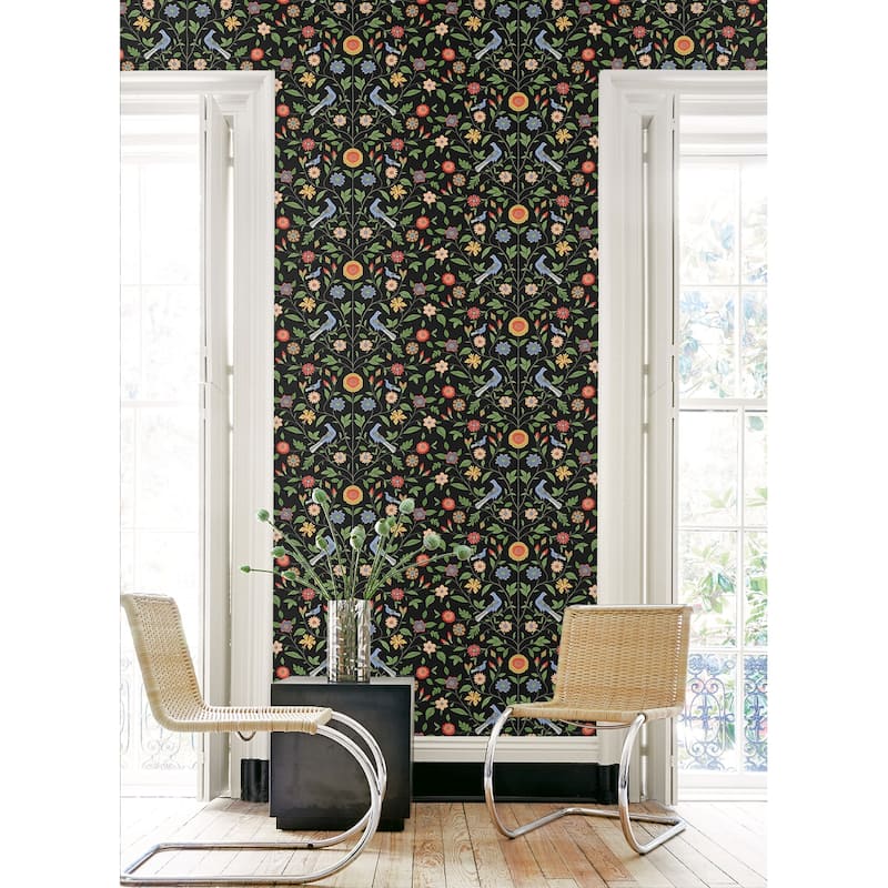NextWall Bird Toile Peel and Stick Wallpaper