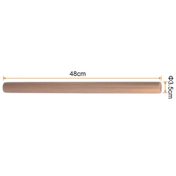 dimension image slide 0 of 4, Rolling Pin Cylindrical Smooth Non-Stick Beech Wood Kitchen Roller