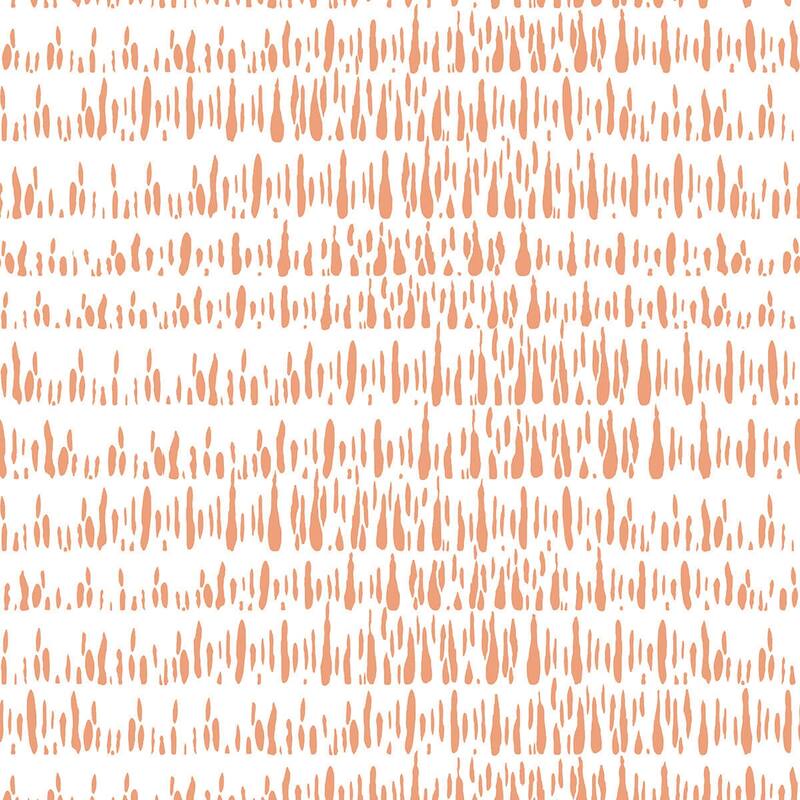 Seabrook Designs Brush Marks Unpasted Wallpaper - 27 in. W x 27 ft. L - Orangesicle