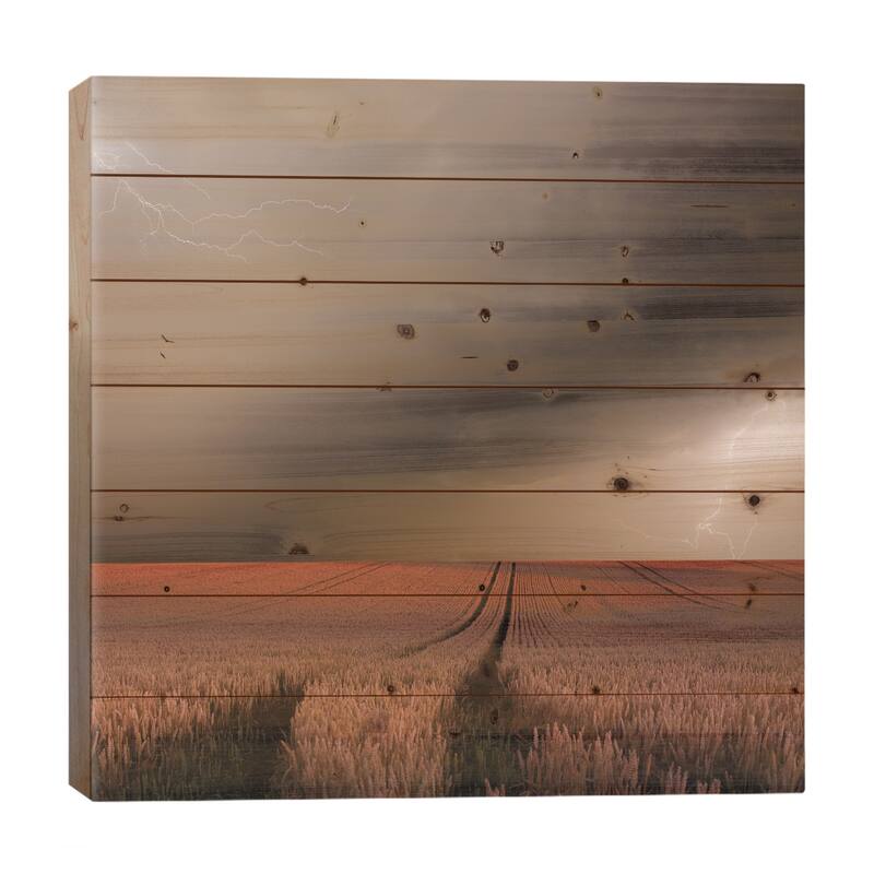 In The Vastness Of Strohgaeu Print On Wood by Franz Schumacher - Multi-Color - 26x26x1.5